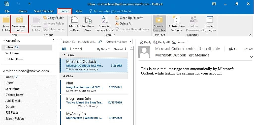 Как удалить все письма в outlook