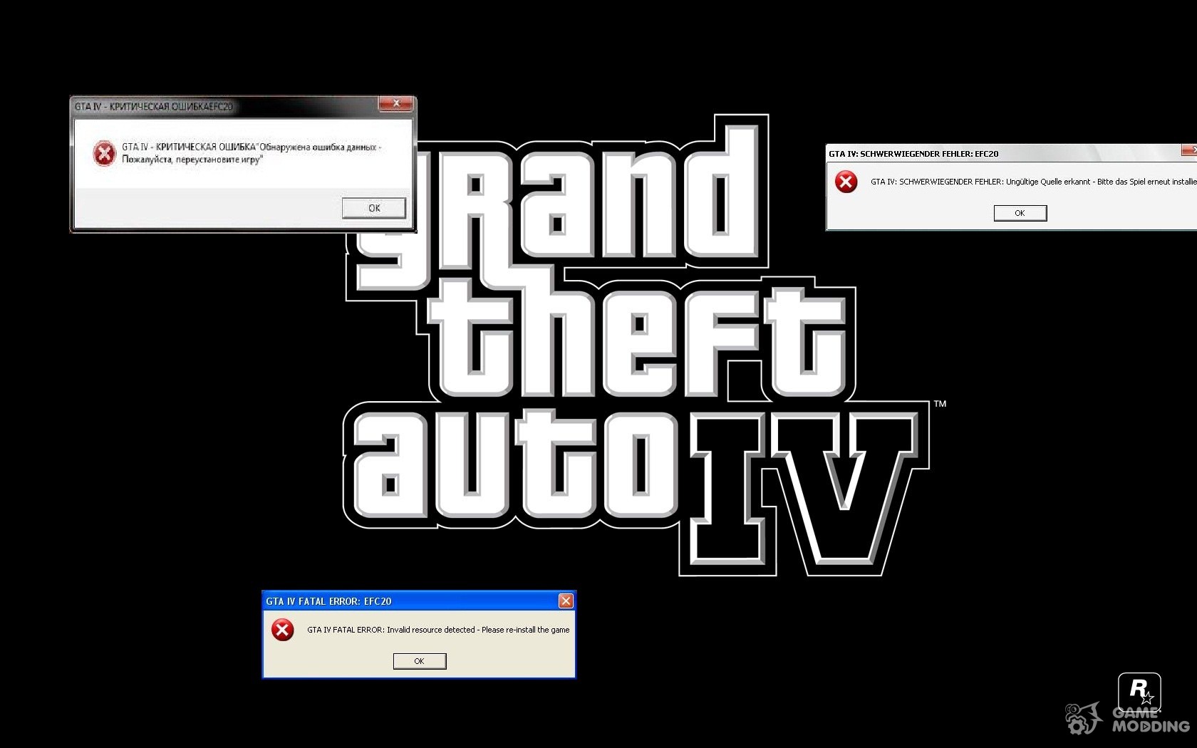 Gta 4 критическая ошибка дополнительного приложения