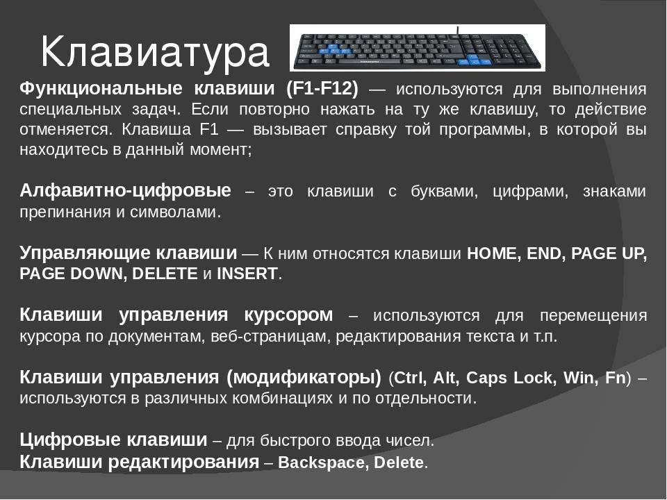 Клавиши клавиатуры