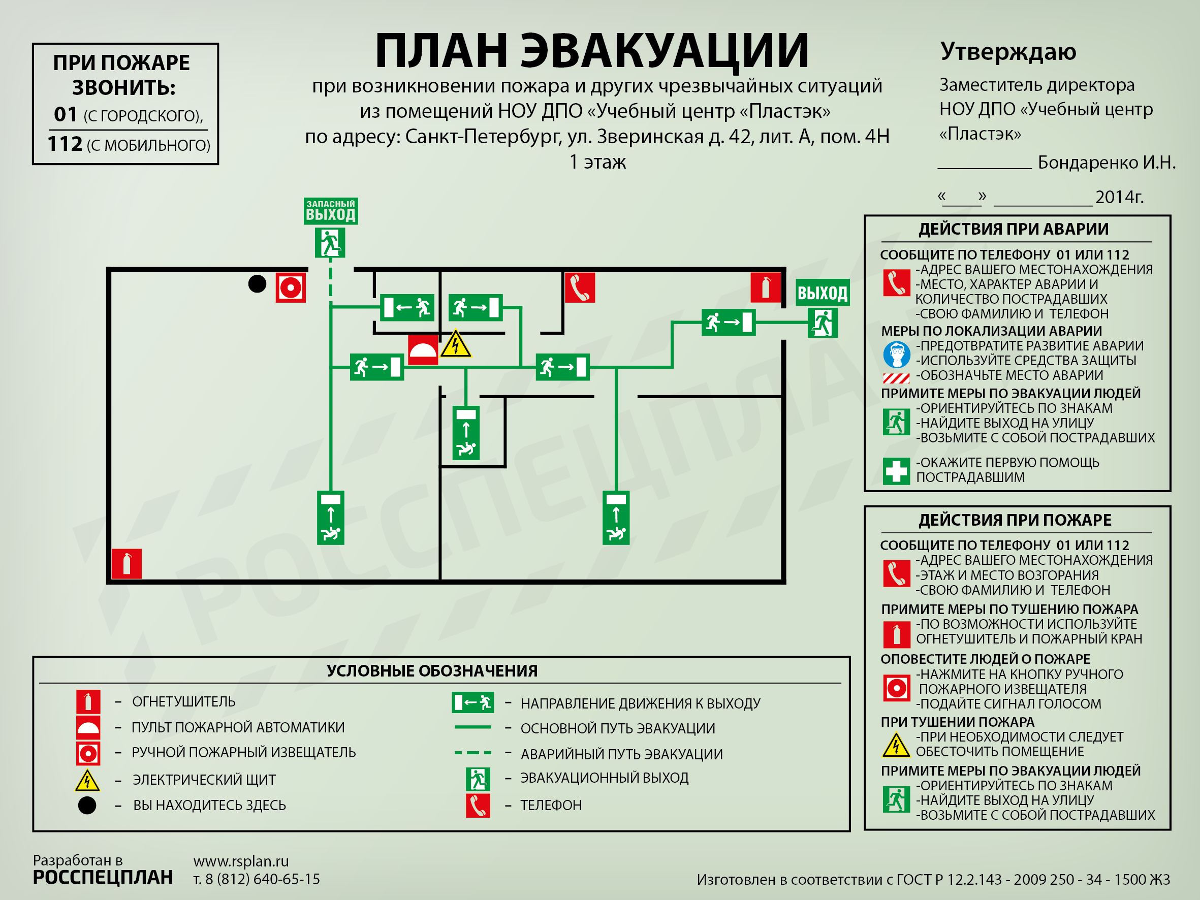 План эвакуации людей при пожаре: требования и описание