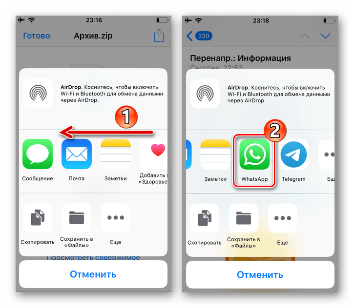 Как по whatsapp переслать сообщение из электронной почты