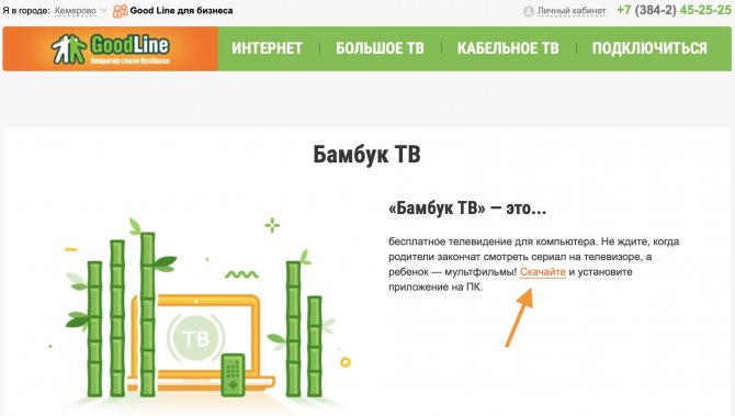 Бамбук тв гуд лайн - скачать на компьютер