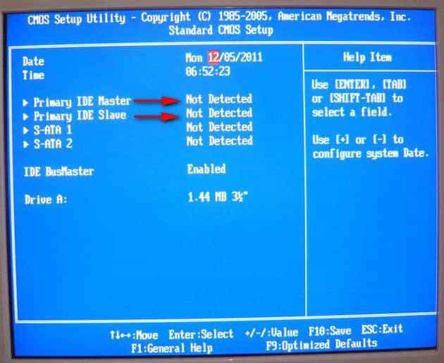 Ноутбук не видит жёсткий диск в bios