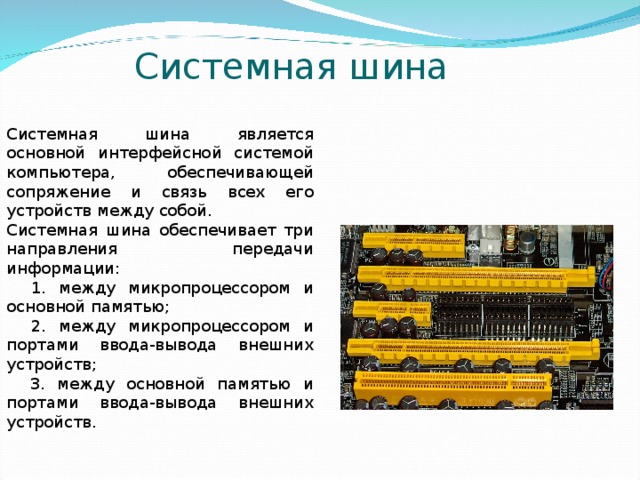 Типы, назначение и функционирование шин