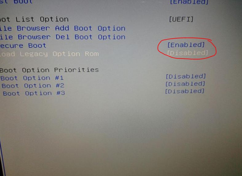 Secure boot как отключить