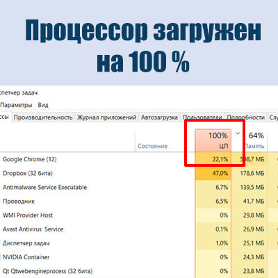 Что делать, если загрузка процессора компьютера 100 процентов?