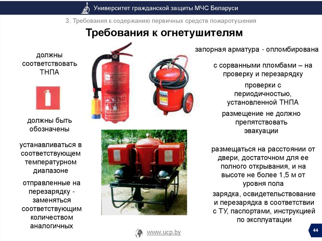 Согласно статье 43 федерального закона рф №123-ф3, устанавливающей регламент требований по пожарной безопасности, организации любого уровня обязаны иметь в наличии первичные средства пожаротушения.