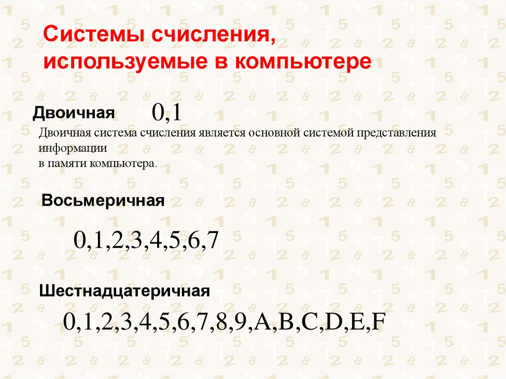 Урок 1: системы счисления - 100urokov.ru