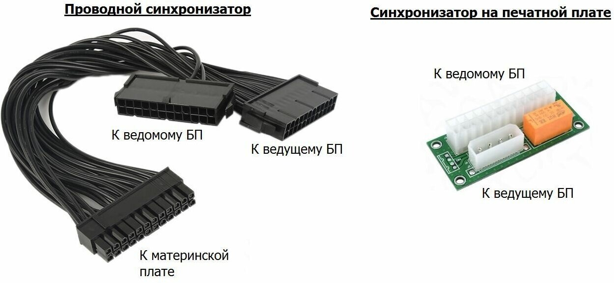 Как соединить два блока питания от компьютера?